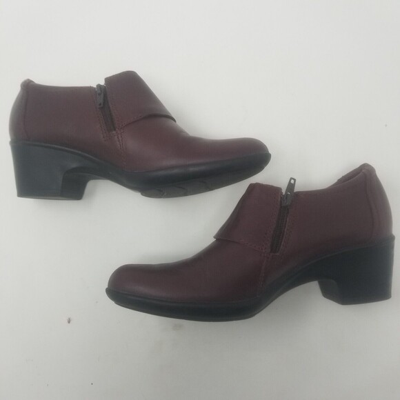 Clarks Collection Genette Vista Buckle Heeled Ankle Bootie Brown Leather Sz 7 M - Picture 3 of 12